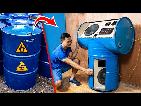 Creative Guy Builds a Sliding Bluetooth Speaker From Iron Barrels