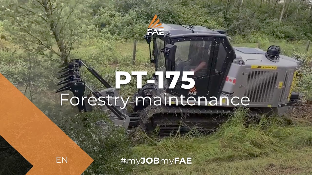 Video - FAE PT175 - FAE PT-175 tracked carrier with a custom grey colour, mulching bushes in Canada