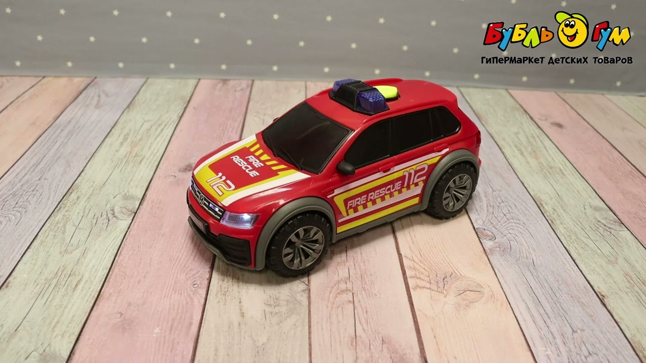 Машина Tiguan R-Line пожарная световые звуковые эффекты 25см  - видео