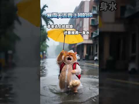 Cows, horses, fat oranges, who have to go to work on rainy days. Cows, horses, daily routines