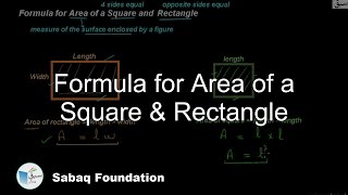 Formula for Area of a Square & Rectangle