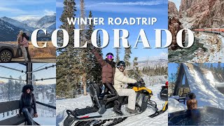 winter roadtrip to Colorado: scenic train ride, Rocky Mountain, cozy cabin