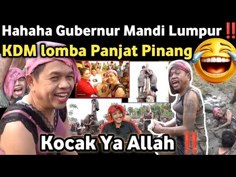 Hahaha Super Kocak! KDM mandi lumpur, pake daster dan BH, diinjak orang//Keseruan lomba 17 agustusan