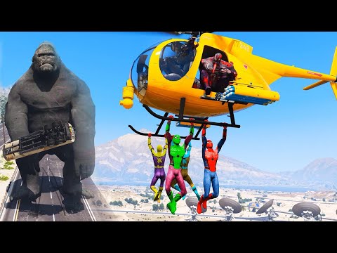 King Kong Strikes Back Saving Spider Man's Brothers from Venom's Grasp! 🔥 #gta5