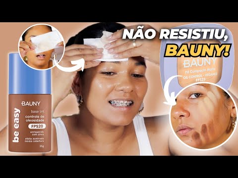 TESTANDO BASE e PÓ DA BAUNY - resenha completa dos produtos da Bauny! Bauny é boa mesmo?