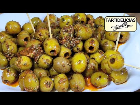 🫒ACEITUNAS ALIÑADAS Fáciles y Rápidas, El APERITIVO PERFECTO