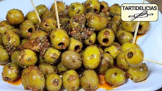 🫒ACEITUNAS ALIÑADAS Fáciles y Rápidas, El APERITIVO PERFECTO