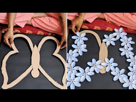 Amazing Butterfly Home Decoration craft ideas | DIY Waste cardboard and plastic spoons reuse craft