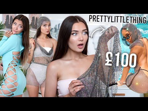 TRYING ON VERY EXTRA DRESSES FROM PRETTY LITTLE THING... WTF IS THIS!?
