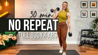 30 min. NO REPEAT Full Body and Abs GIANT SETS Strength Training