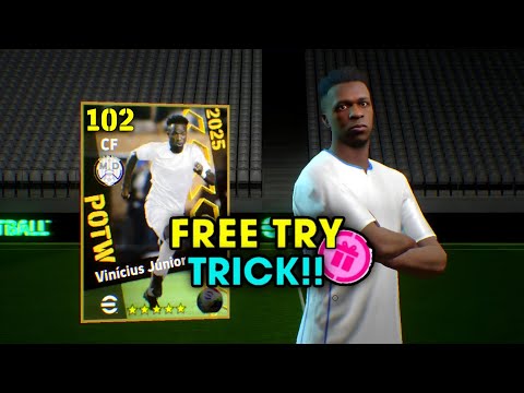 Trick To Get 102 Rated Vinicius Junior In eFootball 2025 Mobile 🔥potw V. Junior trick efootball
