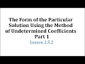 Understanding Particular Solutions in Differential Equations