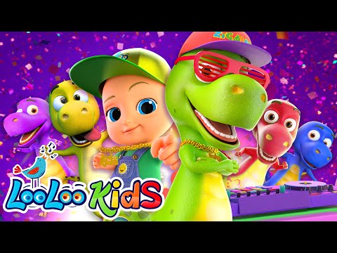 Five Little Dinos - Dance like Zigaloo + Johny Johny Yes Papa and more Kids Songs  - LooLoo Kids