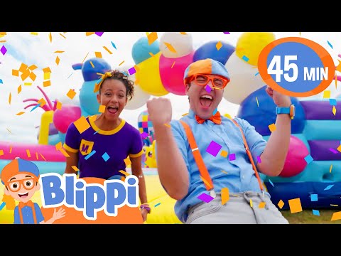 Blippi & Meekah's Bouncy House Race Adventure! | Blippi Educational Videos for Kids