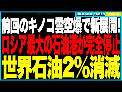 前回の“巨大キノコ雲空爆”で新事実が判明！破壊されたのは世界石油2％を担うロシア最大のノヴォロシースク石油輸出港で、港湾が“完全停止”に！さらに複数拠点空爆でウ軍空爆が想定外の広範囲攻撃だったと判明！