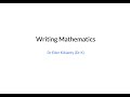 Effective Mathematical Writing Techniques