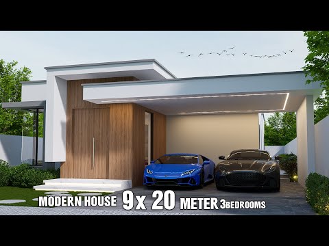 Simple and Modern House Design | 9 x 20 Meters | 3Bedrooms House