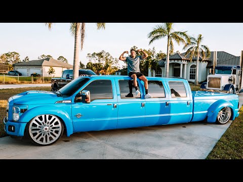 I Bought The World's LONGEST Slammed Pick Up Truck! *8 Door F450 Dually*