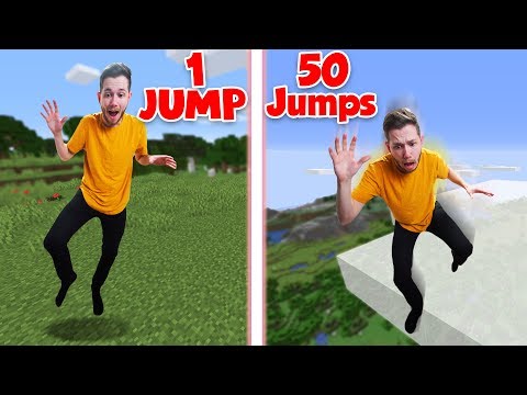 Minecraft Survival Except Every Time You Jump You Jump Higher!