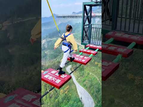 Bungee Jumping With Rope In Beautiful Place:Asmr Bungee Jumping#travel#funny