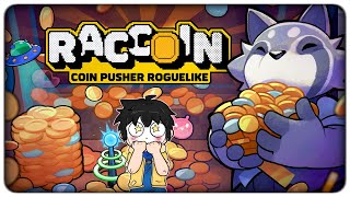 LA MIA PRIMA VOLTA SU UNA MACCHINETTA SPINGI MONETE (CON POTERI) | RACCOIN: Coin Pusher Roguelike