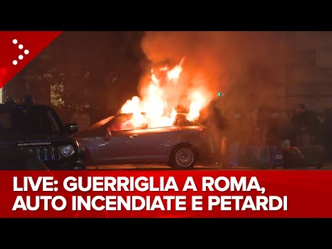 LIVE Guerriglia a Roma dopo la manifestazione per la Palestina: diretta video