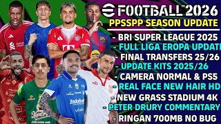 eFootball PES 2026 PPSSPP Lite BRI Super League & Full Eropa New Update Kits & Transfer 2025/26 PSP