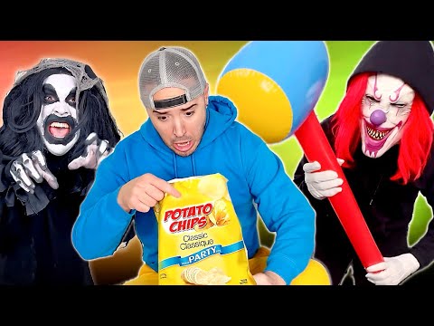 Clown crushed my potato chips 😱👻