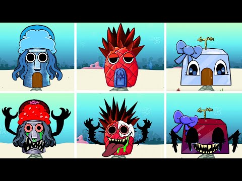 SpongeBob vs Sprunki | Top 3 Monster Houses in a Musical Showdown