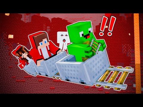 Maizen : Mikey and JJ Escape From Nether World With JJ Sister - Minecraft Animation