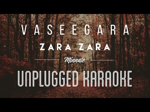 Vaseegara – Zara Zara | karaoke with lyrics | unplugged | Harris Jayaraj | Sebin Xavier