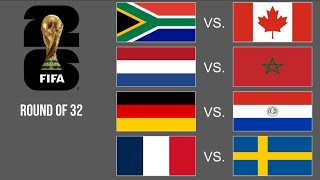 FIFA World Cup 2026 Round of 32 🇿🇦 vs 🇨🇦, 🇳🇱 vs 🇲🇦, 🇩🇪 vs 🇵🇾, 🇫🇷 vs 🇸🇪 Simulation in Marble Soccer