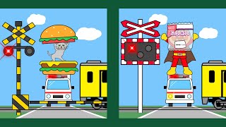 【踏切】　間違い探しクイズ Spot the Difference Game
