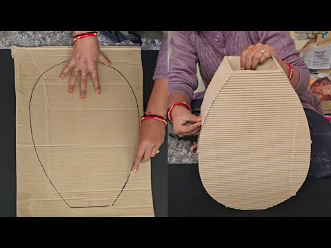 Amazing Cardboard using Home Decor craft ideas | Best flower vase Making for room decor | DIY Craft