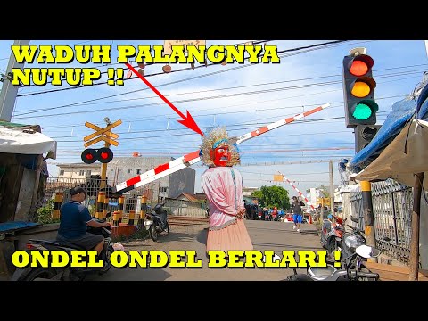 ONDEL ONDEL Oleng Pindah Ke Banten !! UPDATE Terbaru Palang Kereta Api JPL 29 Pasar Anyar