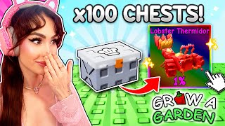 OPENING 100x EXOTIC GOURMET CHESTS TO GET A RAINBOW LOBSTER In Grow A Garden