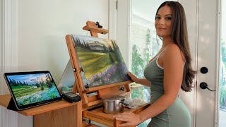 ASMR Oil Painting, Part 3 | Brush Sounds, Soft Speaking, Whispers