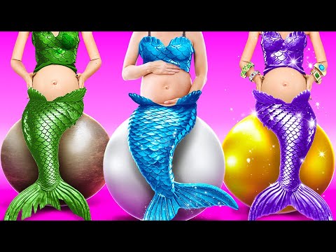 ¡WOW 😮 Sirena Embarazada de la Vida Real! Locos Trucos y Consejos de Embarazo