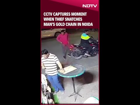 CCTV Captures Moment When Thief Snatches Man's Gold Chain Noida