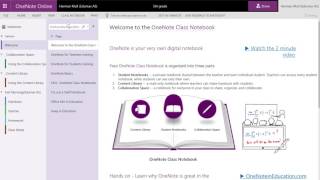 Office365 - Creating a Class notebook in OneNote