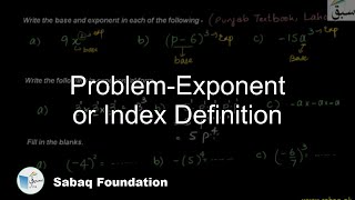 Problem-Exponent or Index Definition
