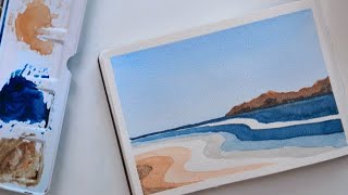 Beginner-Friendly Watercolor Beach Painting | No Stress, Just Relax