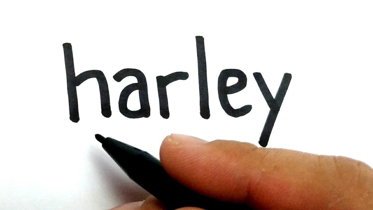 How to turn words HARLEY into harley quinn, joker girlfriend - LET'S DRAW