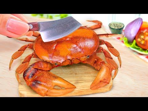 Satisfying Miniature Spicy Gochujang Crab Korean Style Recipe | ASMR Mini Yummy Cooking Video