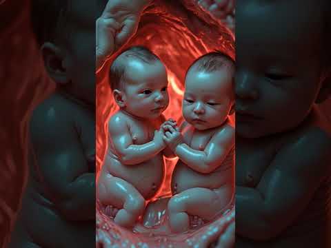 Twin Babies inside the womb Playing joyfull #twins #twinsbaby #baby #shorts