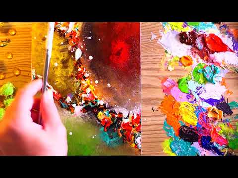 How To Paint Modern Abstract Painting In Acrylics | Colorful Abstract | Therapy Art