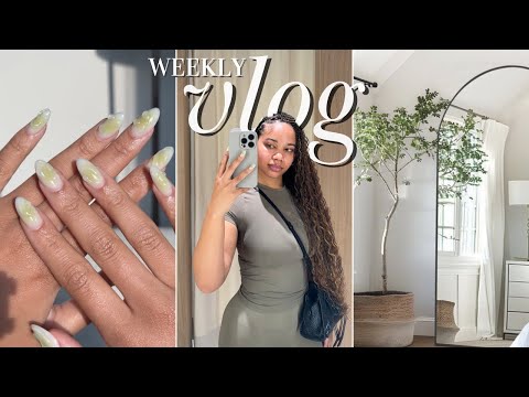 getting boho braids, new office decor, huge bathroom declutter, new nails | WEEKLY VLOG