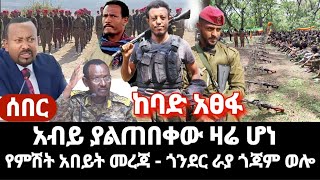 ምሽቱ አበይት መረጃ ዛሬ ታሪክ ተሰርቷል አብይ ያልጠበቀው ሆነ ጎንደር ወሎ ጎጃም ከባድ አፀፋ፣ ራያ የዛሬው ጥቃት አሳዛኝ