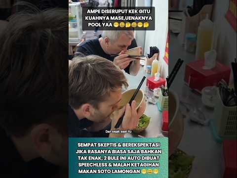 AWALNYA SKEPTIS DGN RASA SOTO LAMONGAN,ENDINGNYA 2 BULE INI MALAH DOYAN & KETAGIHAN! #kisah #shorts