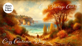 Vintage Frame TV Art | Cozy Autumn Seascape Landscape Painting Wallpaper Screensaver | #FallVibes